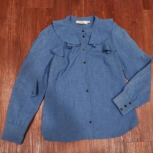 Cefinn Dixie Frill Ruffle Shirt Blouse Long Sleeve Button